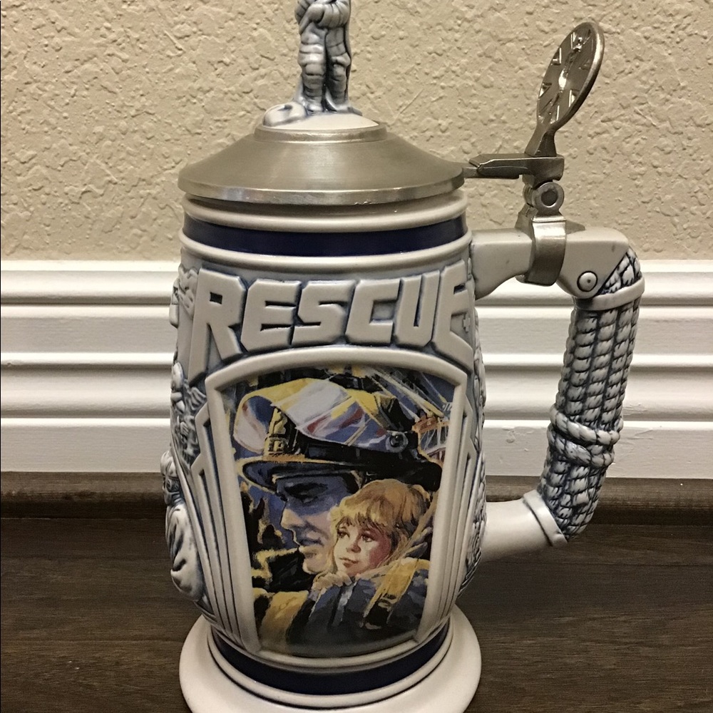 Vintage Avon rescue workers beer Stein, detailed!